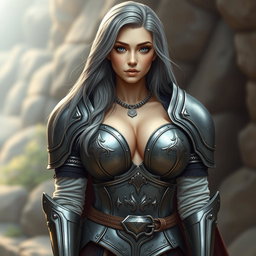 A busty, innocent, beautiful, shy, cute European cleric of the Life domain