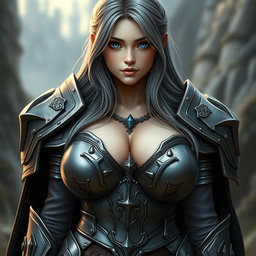A busty, innocent, beautiful, shy, cute European cleric of the Life domain