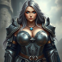 A busty, innocent, beautiful, shy, cute European cleric of the Life domain