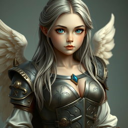 A beautiful and cute European crusader cleric of the life domain, presenting an innocent and fragile yet strong persona