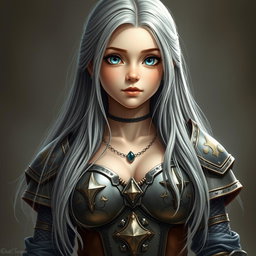 A beautiful and cute European crusader cleric of the life domain, presenting an innocent and fragile yet strong persona