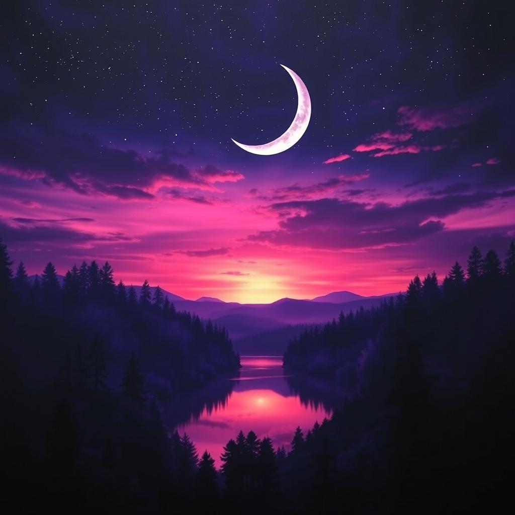 A captivating book cover featuring a magnificent sunset with rich purple and black tones