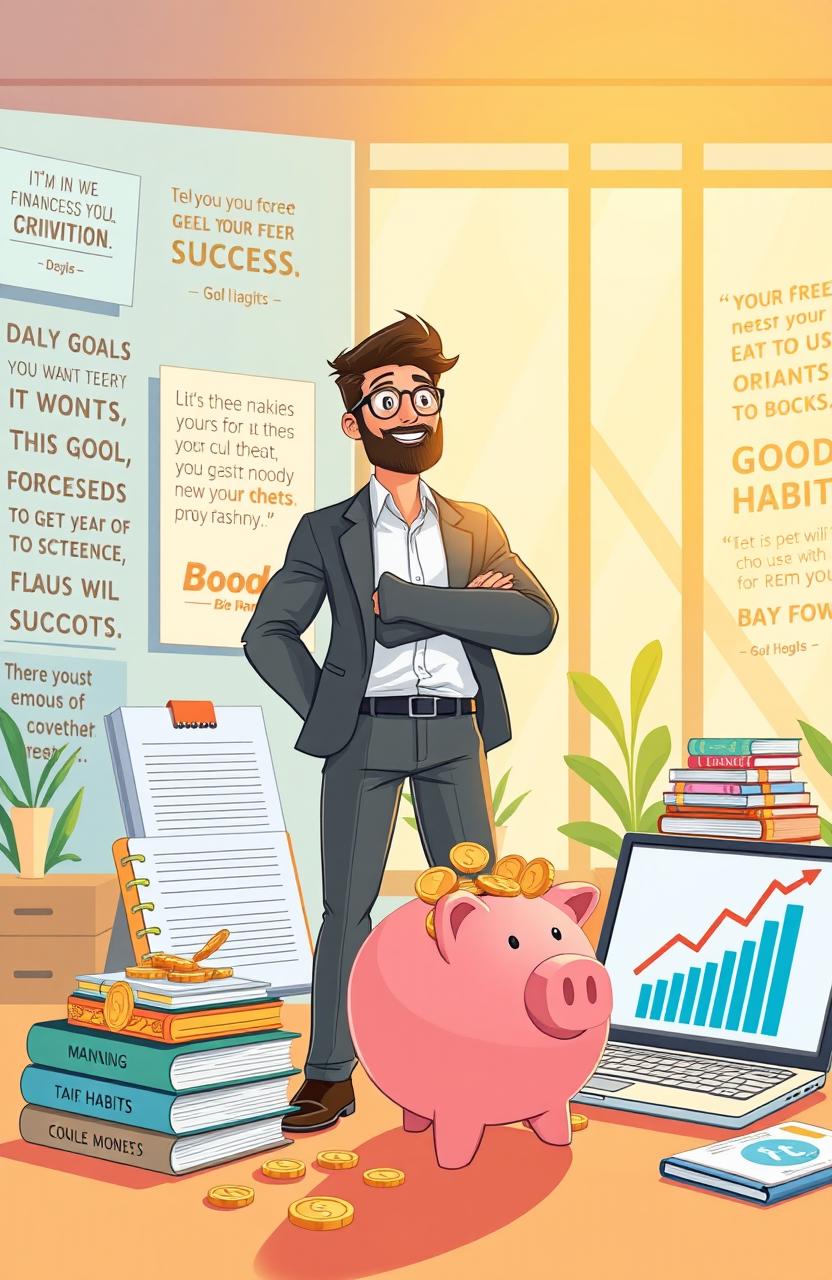 A visually inspiring illustration depicting the concept of personal and financial success