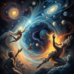 A mesmerizing and abstract representation of Metaphysics, illustrating the essence of existence and reality
