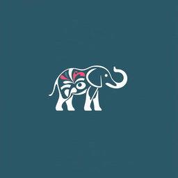 A logo featuring a graphic and artistic elephant design that is simple yet creative and unique