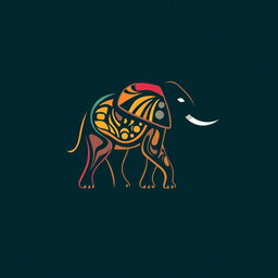 A logo featuring a graphic and artistic elephant design that is simple yet creative and unique