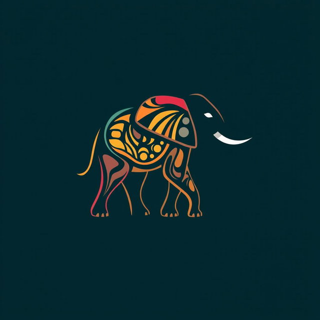 A logo featuring a graphic and artistic elephant design that is simple yet creative and unique