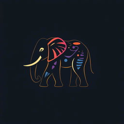 A logo featuring a graphic and artistic elephant design that is simple yet creative and unique