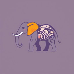 A logo featuring a graphic and artistic elephant design that is simple yet creative and unique