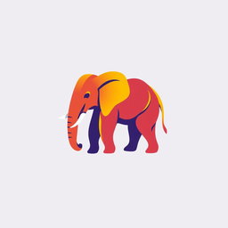 A logo featuring a graphic and artistic design of an elephant, combining simplicity and creativity