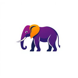 A logo featuring a graphic and artistic design of an elephant, combining simplicity and creativity