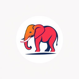 A logo featuring a graphic and artistic design of an elephant, combining simplicity and creativity