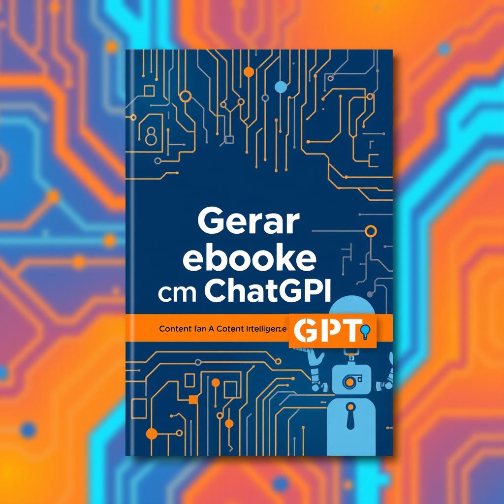 Create a visually appealing eBook cover design that features the title 'Gerar eBook com ChatGPT' prominently