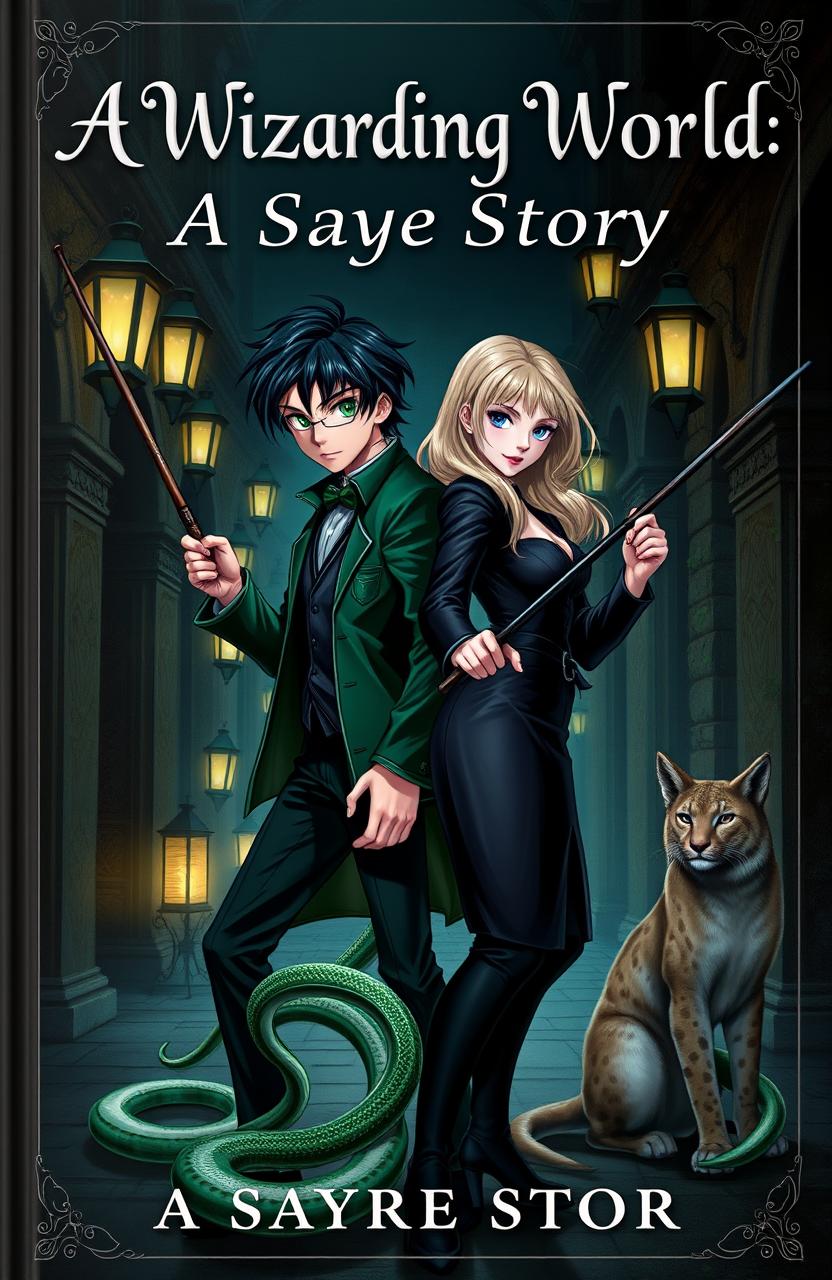 Book cover featuring two young adults in a determined dueling stance, holding magical wands