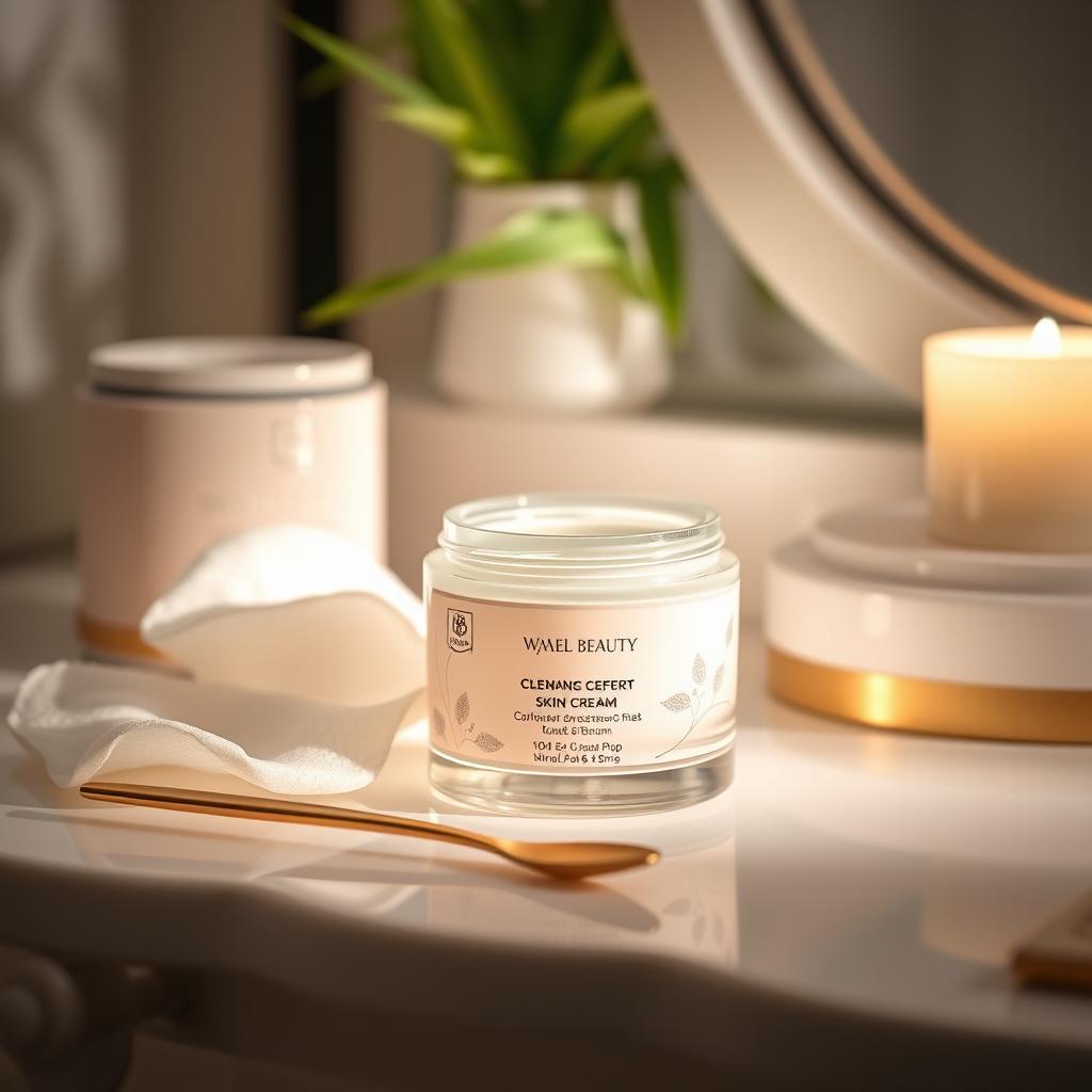 A promotional image for a luxurious skin cream brand named 'Wael Beauty'