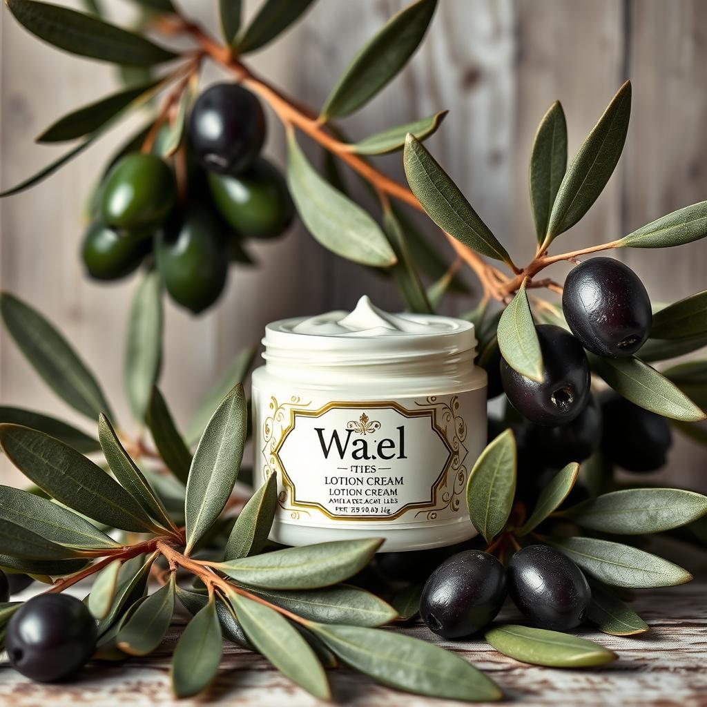 A beautifully crafted lotion cream jar labeled with the brand name 'Wael', showcasing an elegant design