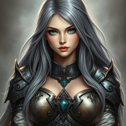 A busty, innocent, and delicate Ukrainian crusader cleric of the Life domain, depicted as a kind and slim girl with gigantic breasts