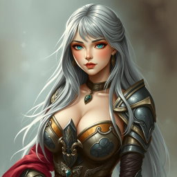 A beautiful, shy, and cute Ukrainian crusader cleric of the Life domain, depicted as an innocent and delicate young woman with an enchanting appearance