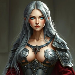 A busty and innocent-looking Ukrainian crusader cleric of the Life Domain