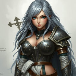 A busty and innocent-looking Ukrainian crusader cleric of the Life Domain