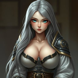 A busty and innocent-looking Ukrainian crusader cleric of the Life Domain