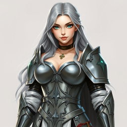 A busty, innocent, and delicate beautiful Ukrainian crusader cleric representing the life domain