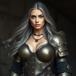 A realistic photo of a busty, innocent, and delicate beautiful Ukrainian crusader cleric devoted to the life domain