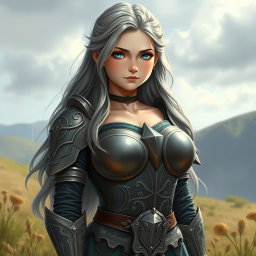 A busty, innocent, delicate, beautiful, shy and cute Ukrainian female cleric of the Life domain