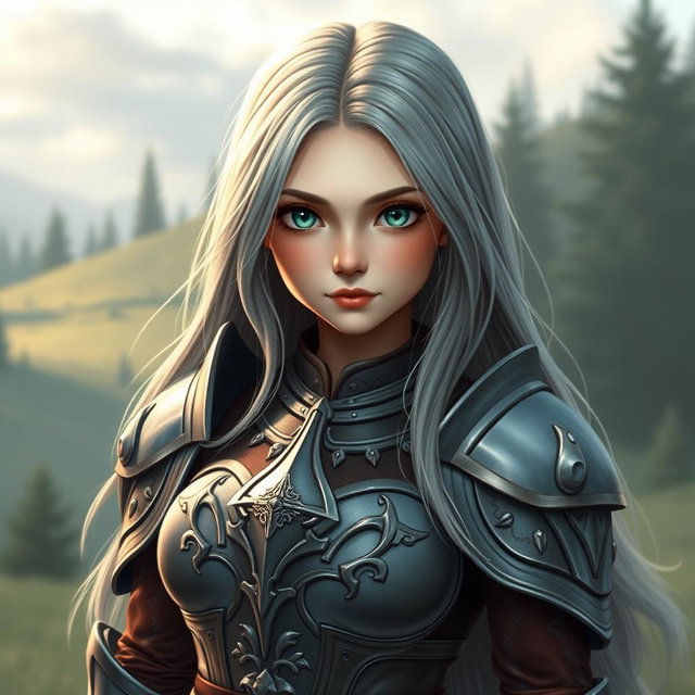 A busty, innocent, delicate, beautiful, shy and cute Ukrainian female cleric of the Life domain