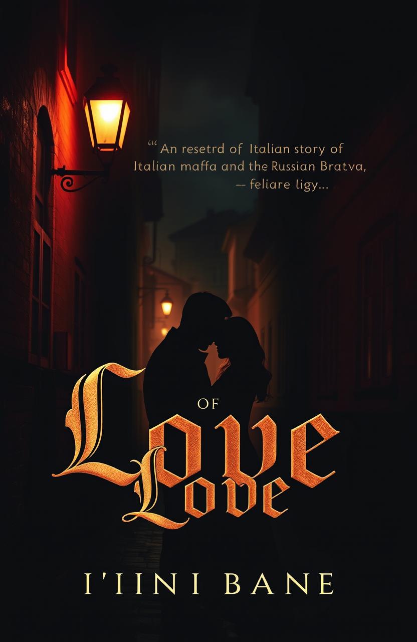 A dark and romantic book cover depicting an intriguing story of Italian mafia and the Russian Bratva