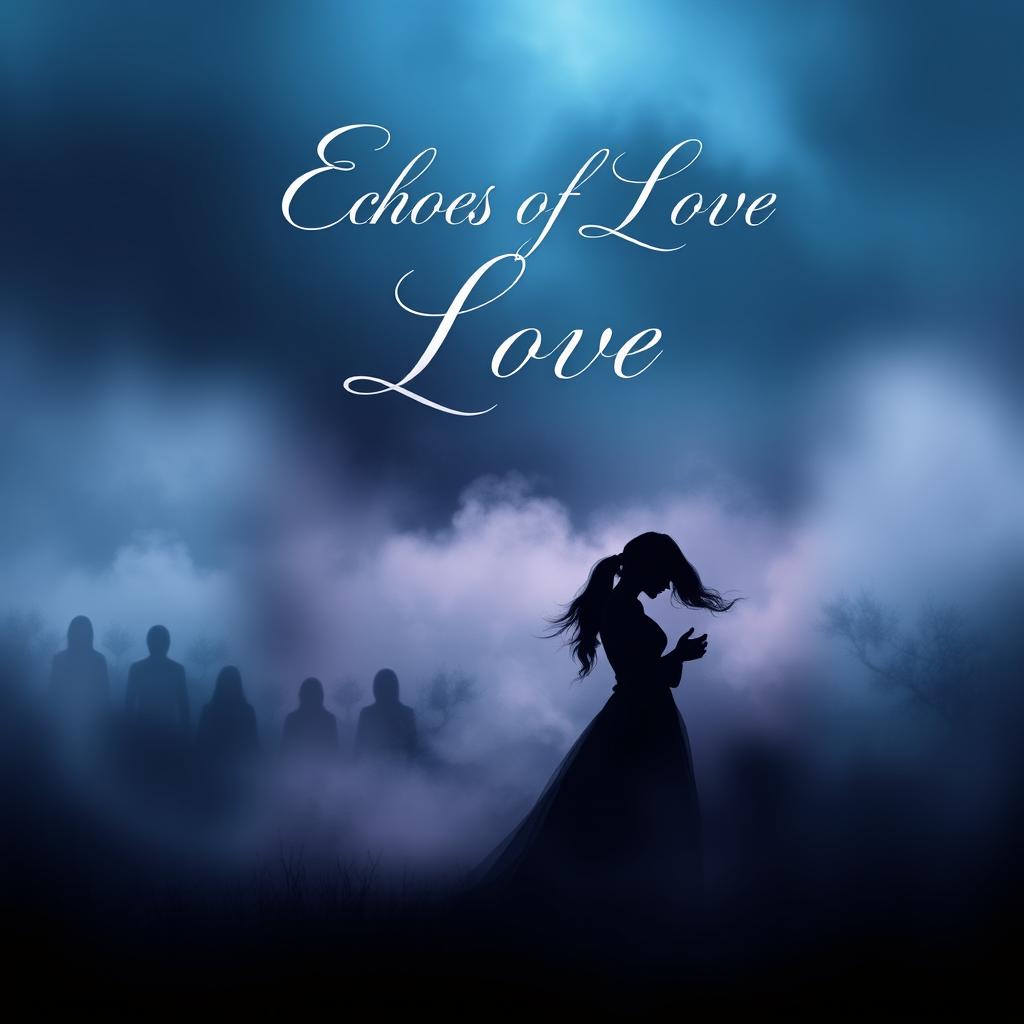 A hauntingly beautiful book cover design for 'Echoes of Love'