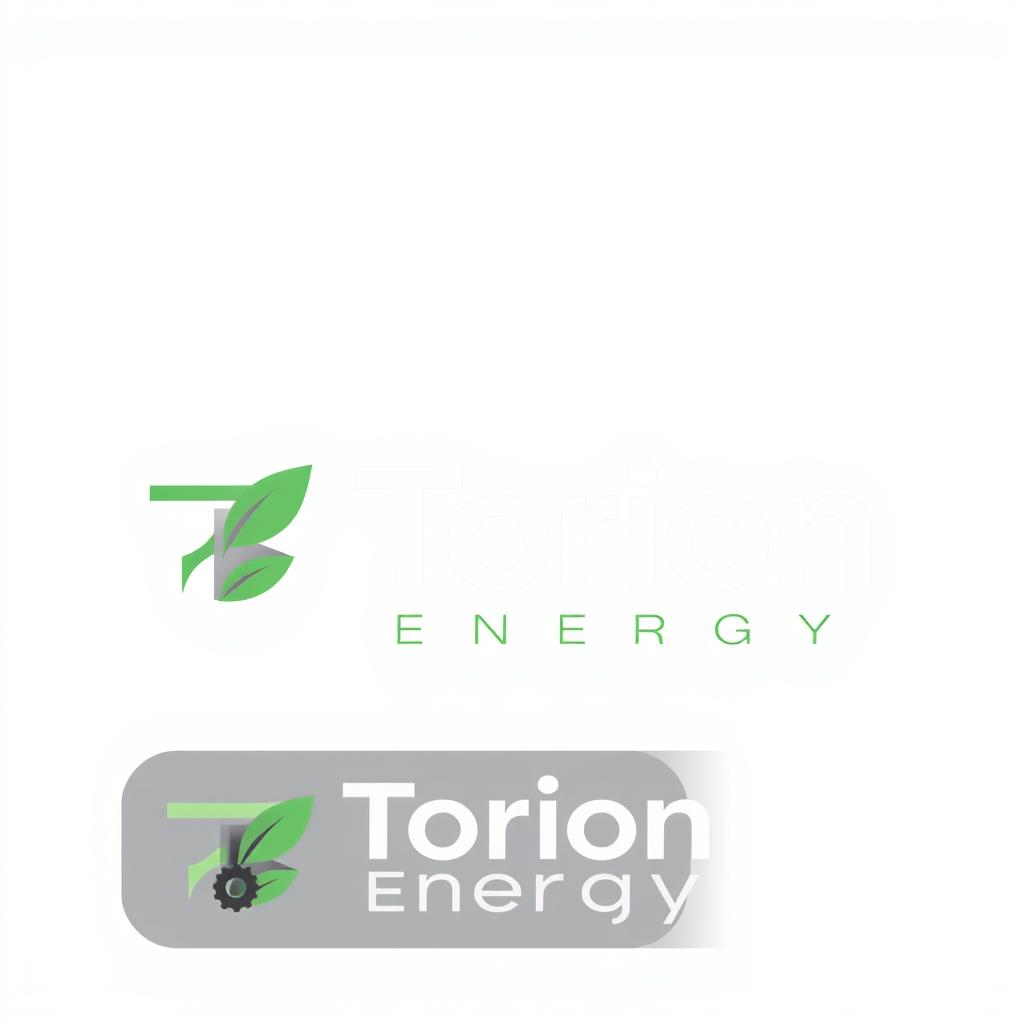 A logo design for Torion Energy, featuring the name "Torion Energy" in a bold, modern font with clean lines and geometric shapes