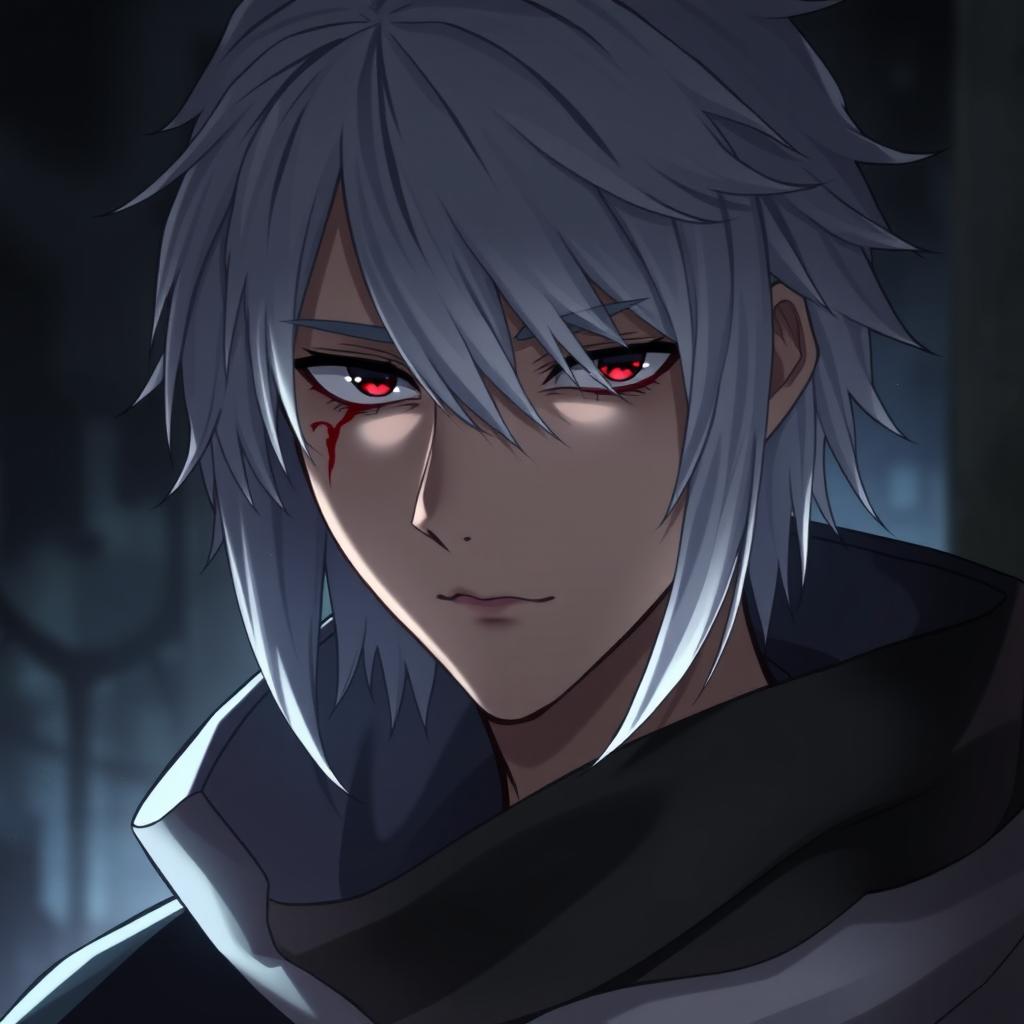 A close-up portrait of Allen Walker, the main protagonist from the anime series D