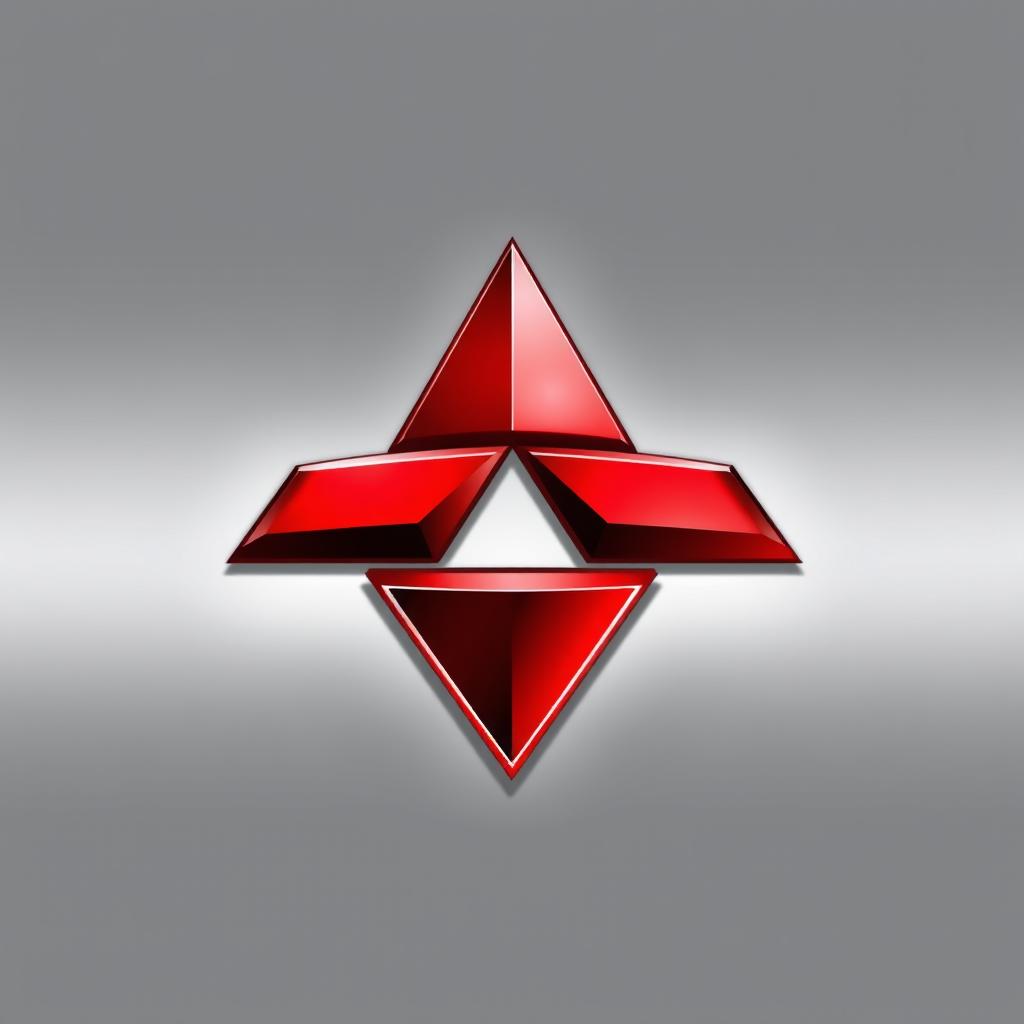 A detailed illustration of the Mitsubishi logo, featuring the iconic three diamond shapes arranged in a triangular formation