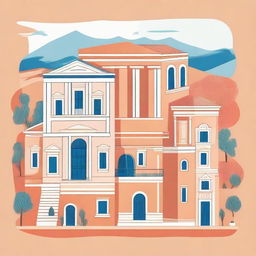 Create a vibrant and engaging illustration showcasing Greece's unique architecture, landscapes, and culture.