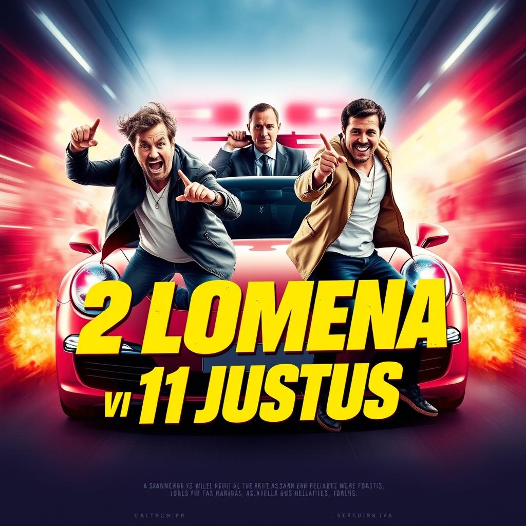A dynamic movie poster for '2 Lomeña vs 1 Justus