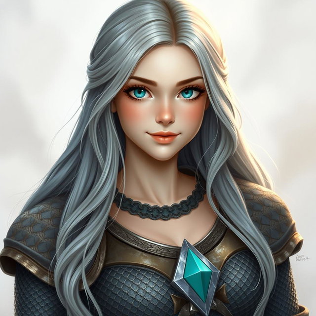 A realistic photo of a beautiful and delicate cleric of the life domain, featuring a kind, caring face with a gentle smile