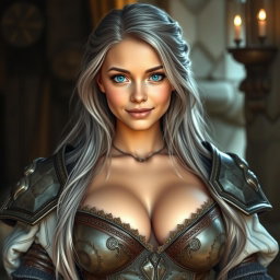A realistic photo of a busty, innocent, and delicate yet athletic beautiful cleric of the life domain