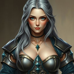 A realistic depiction of a busty, innocent, and delicate cleric of the life domain