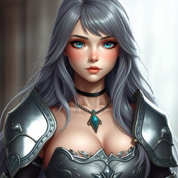 A realistic photo of a busty, delicate yet athletic cleric girl