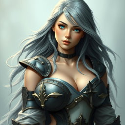 A realistic photo of a busty, delicate yet athletic cleric girl
