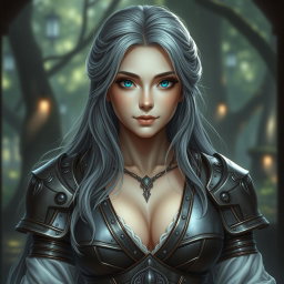 A realistic portrait of a delicate yet athletic female cleric with a shy demeanor