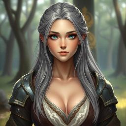A realistic portrait of a delicate yet athletic female cleric with a shy demeanor