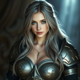 A real-life photograph of a busty, delicate yet athletic girl who exudes shyness and kindness