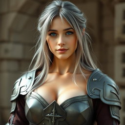 A real-life photo of a delicate yet athletic girl who is a cleric