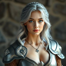 A real-life photo of a delicate yet athletic cleric girl