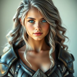A real-life photo of a delicate yet athletic cleric girl