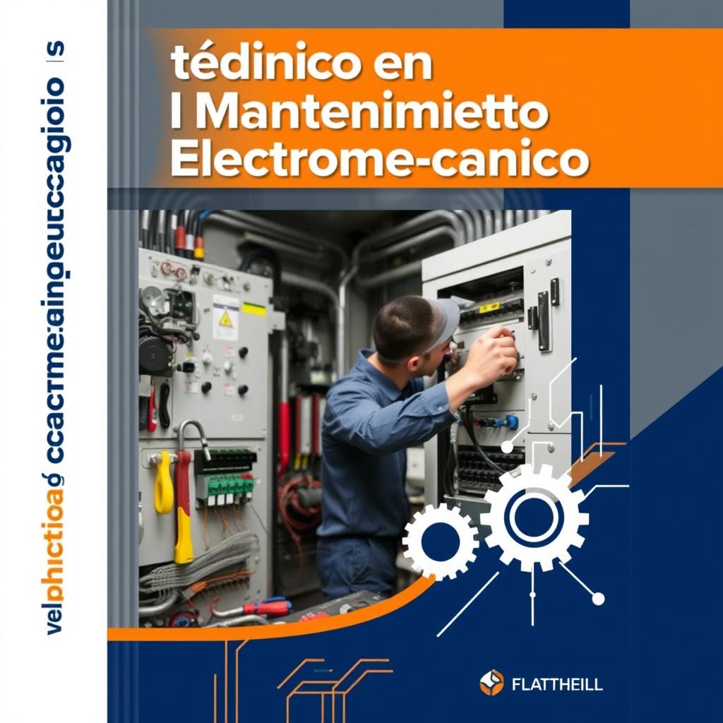 A professional book cover for 'Técnico en Mantenimiento Electromecánico'