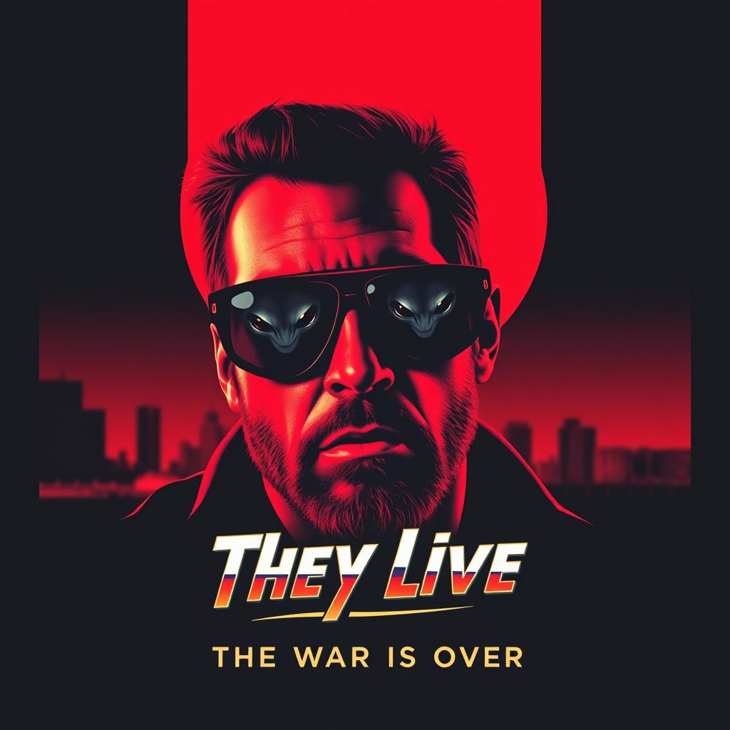 A movie poster inspired by the 1988 sci-fi film 'They Live'