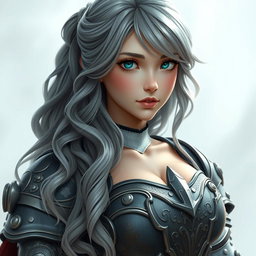 A real-life photograph of a busty, shy, yet athletic cleric girl, showcasing her delicate features and caring personality